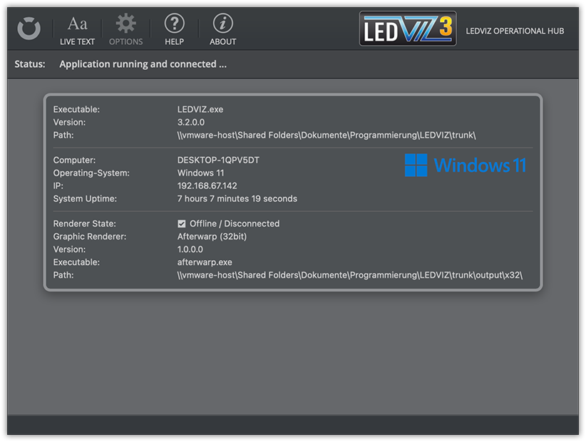 Startseite des LEDVIZ Operational Hub